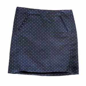 LOFT Pencil Navy Blue Polkadot Skirt